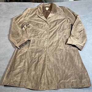 J.Jill Crushed Velvet Long Blazer Jacket sz 16 Boho Academia Brown Lined Holiday